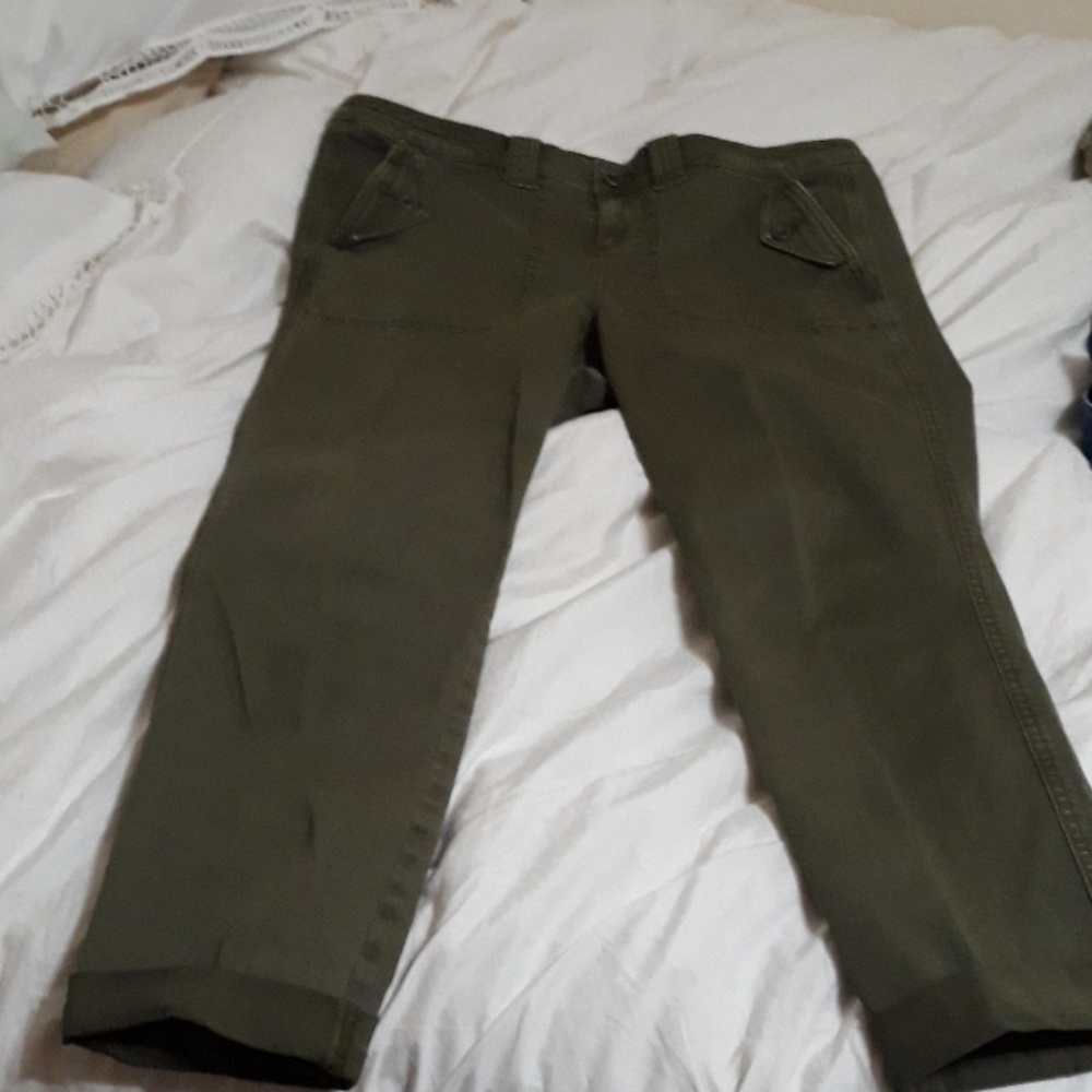 Torrid Olive cuffed capris